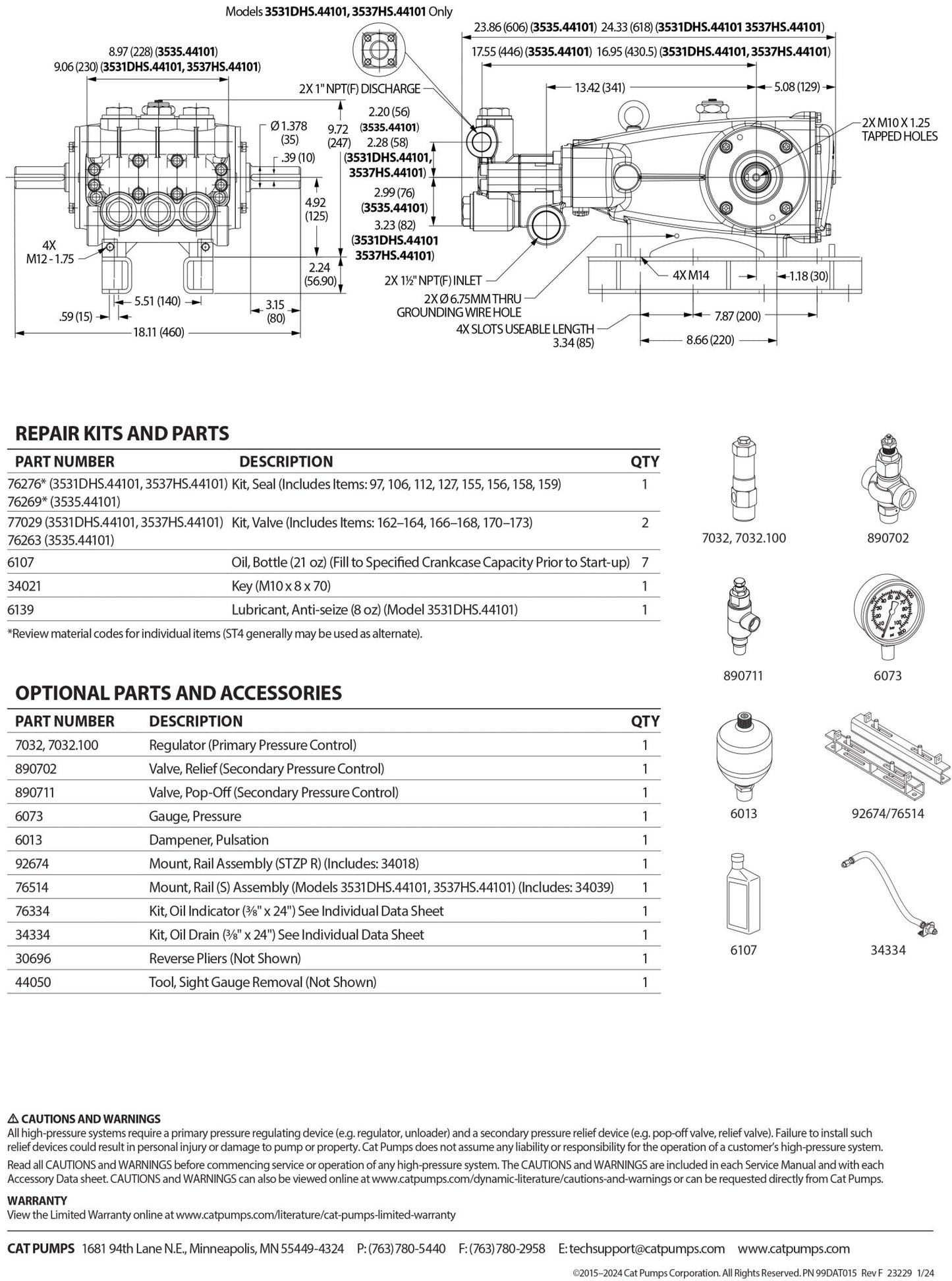 3537HS.44101 CAT Triplex Positive Displacement Plunger Pump 36 GPM 1200 PSI , 35 Frame , Nickel Aluminum Bronze , High Strength factory - modified for Triethylene Glycol (TEG) dehydration , Right - Hand Shaft , Block - Style - Hydrocomponents & Technologies Inc.