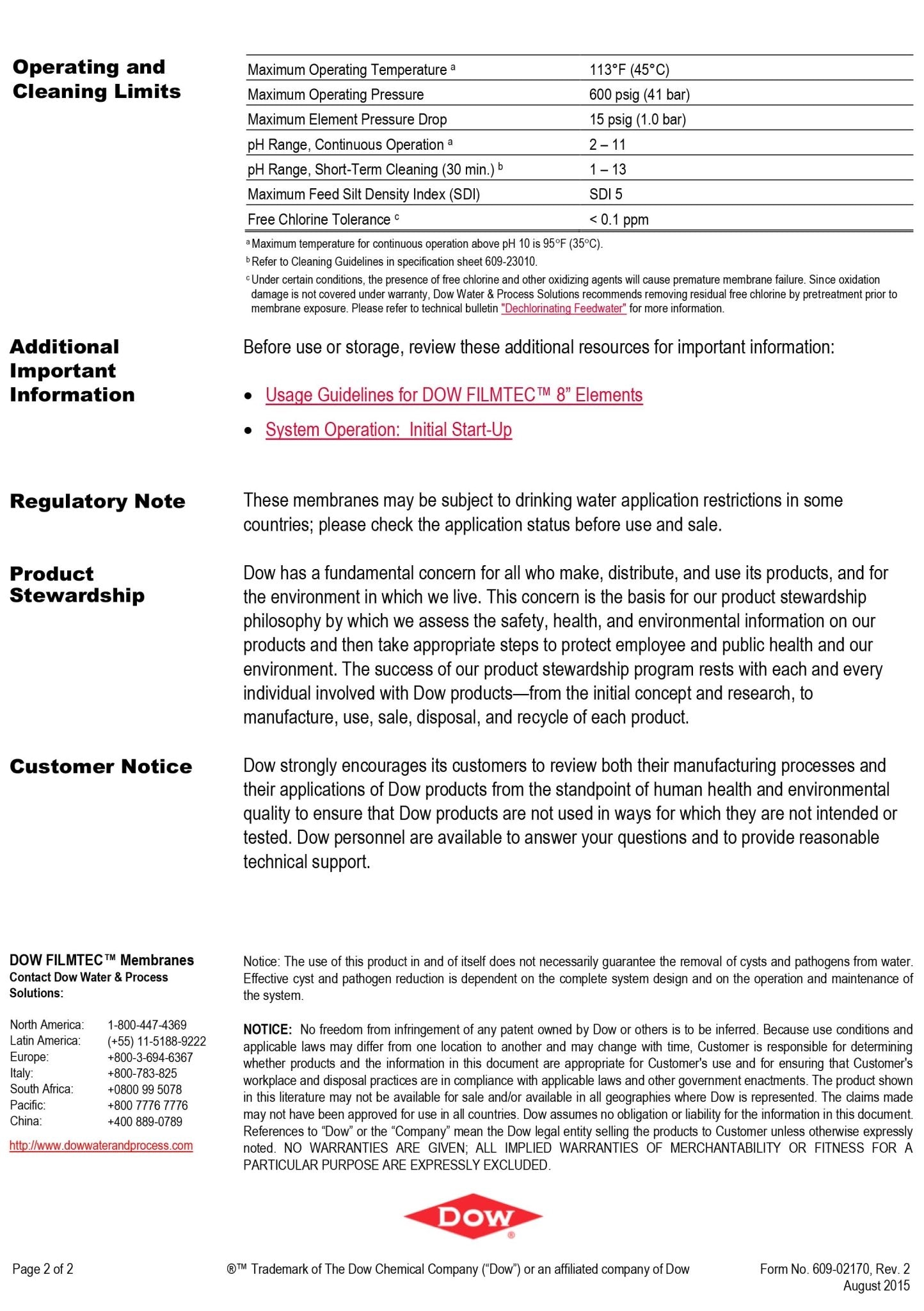 BW30XFR - 400/34i FilmTec™ DuPont / DOW Membranes - Hydrocomponents & Technologies Inc.