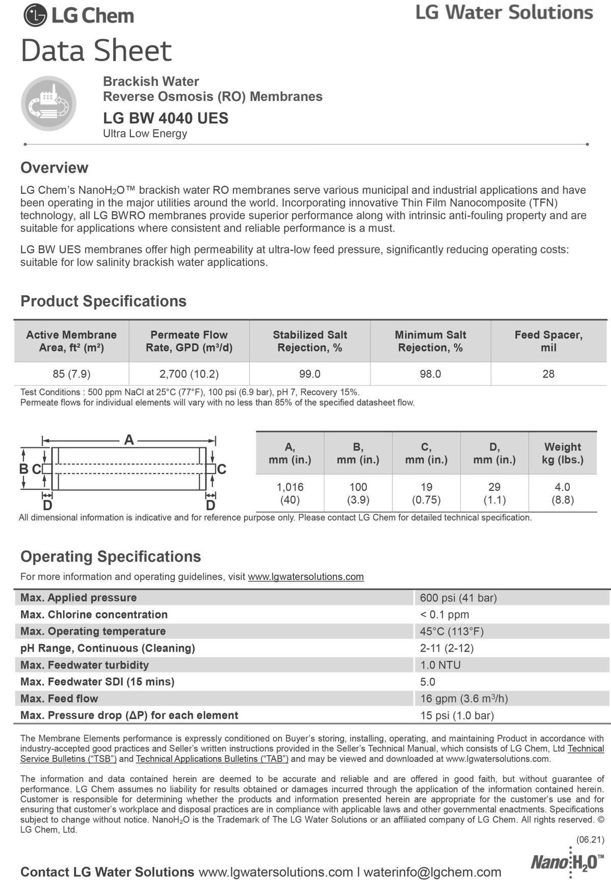 LG BW 4040 UES Data Sheet