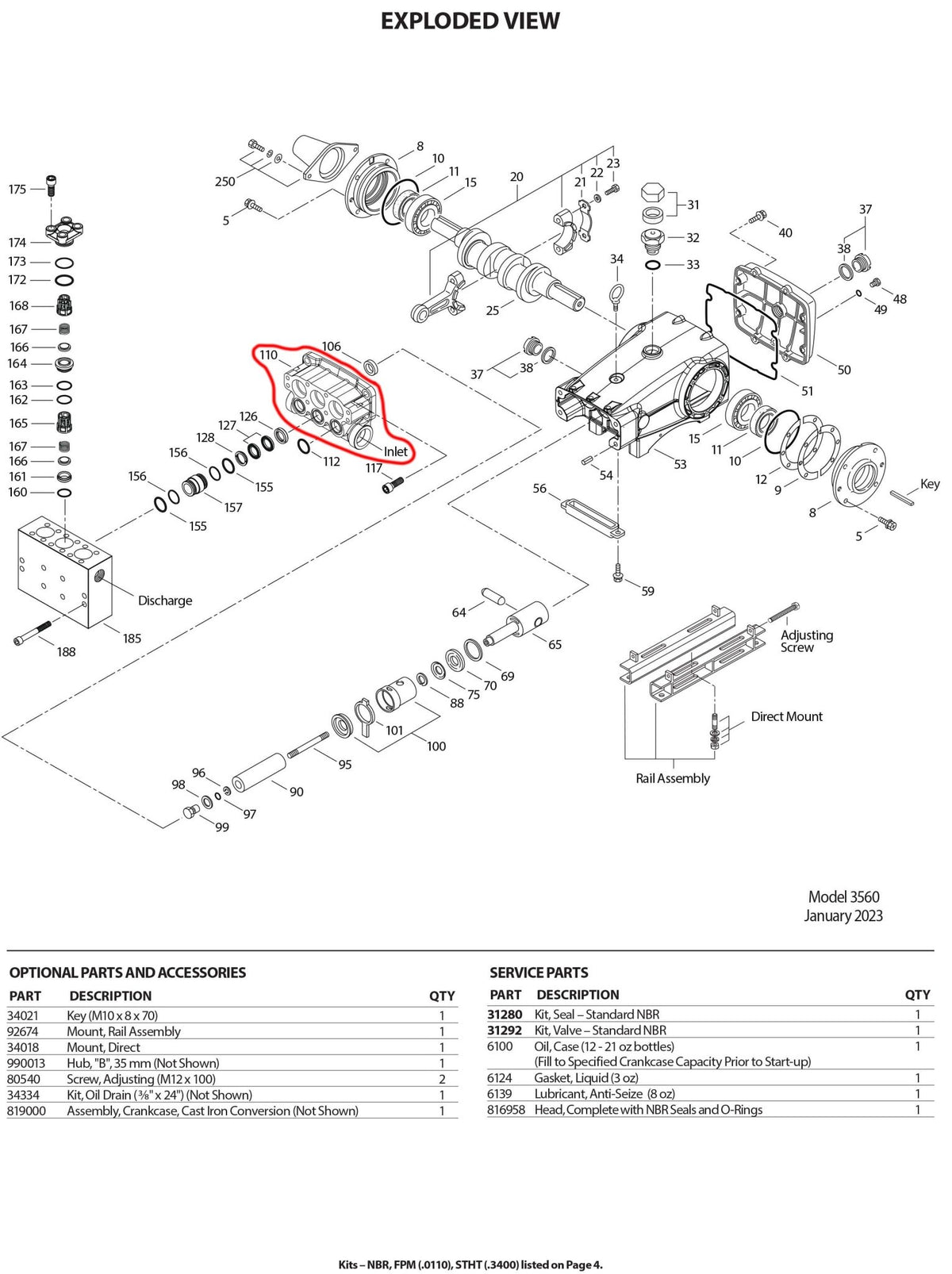 49759 CAT Pumps Manifold Inlet for Model 3560 Forged Brass (FBB) - Hydrocomponents & Technologies Inc.