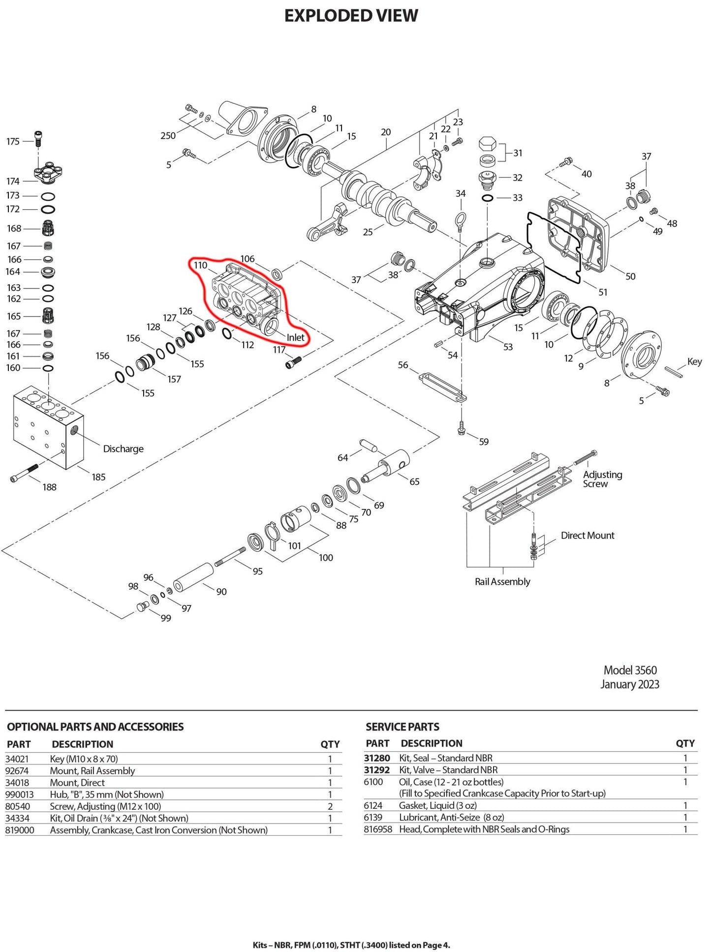 49759 CAT Pumps Manifold Inlet for Model 3560 Forged Brass (FBB) - Hydrocomponents & Technologies Inc.