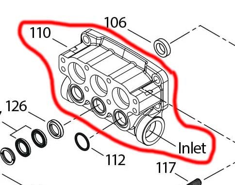 49759 CAT Pumps Manifold Inlet for Model 3560 Forged Brass (FBB) - Hydrocomponents & Technologies Inc.