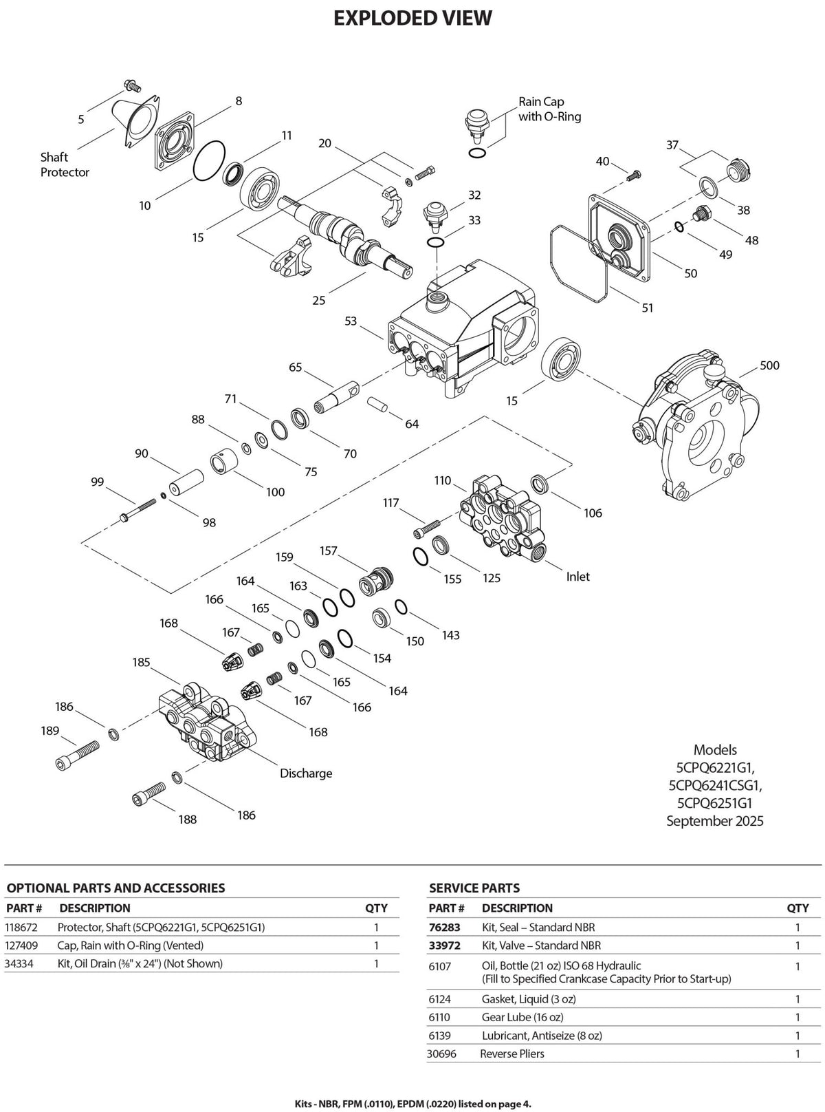 5CPQ6221G1.0220 CAT Pumps Quiet 5 - Frame Plunger Pump Direct Drive integral Gearbox with a 1 - inch input shaft size 316 Stainless Steel Right - Hand shaft rotation Block - style manifold 7.4 GPM 1,500 PSI EPDM Seals - Hydrocomponents & Technologies Inc.