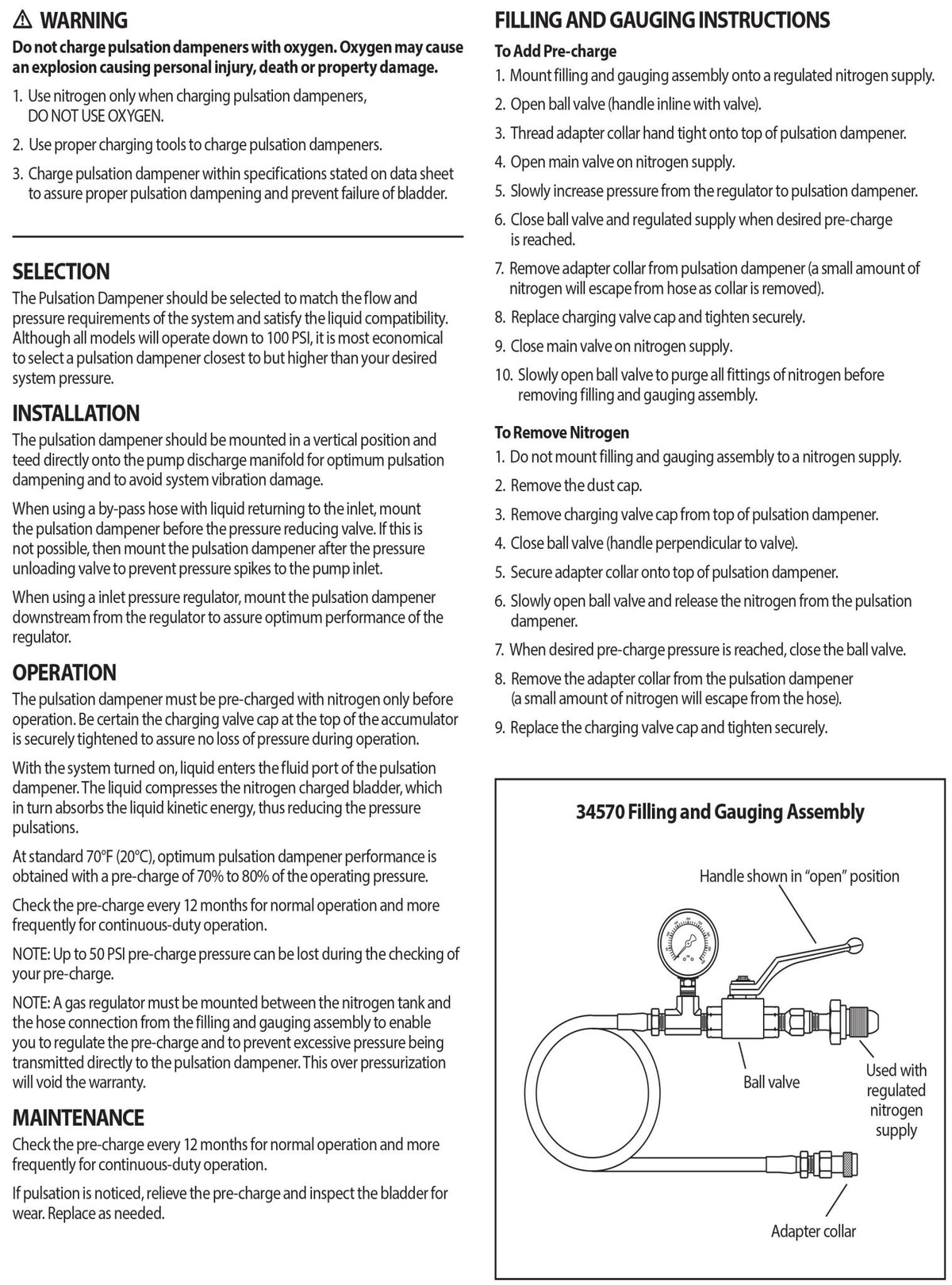 701557.800 CAT Pumps Pulsation Dampener / Accumulator , Pre - Charged / Pulse Charger , 316 Stainless Steel , Buna - N (NBR) Bladder , 320 GPM , 1275 PSI - Hydrocomponents & Technologies Inc.