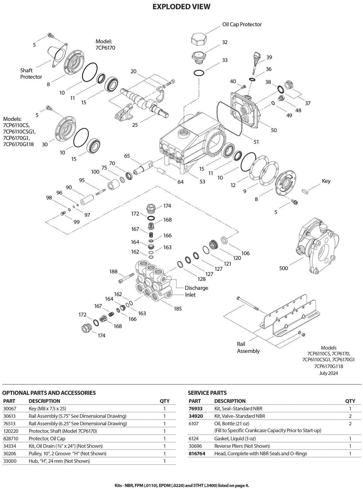 7CP6170G1 Cat Pressure Washer Triplex Positive Displacement Plunger Pump 12 GPM 1800 PSI , Gearbox Designed to Mount to a 1" Gas Engine Shaft , Brass Block , Buna - N O - rings and Seals - Hydrocomponents & Technologies Inc.