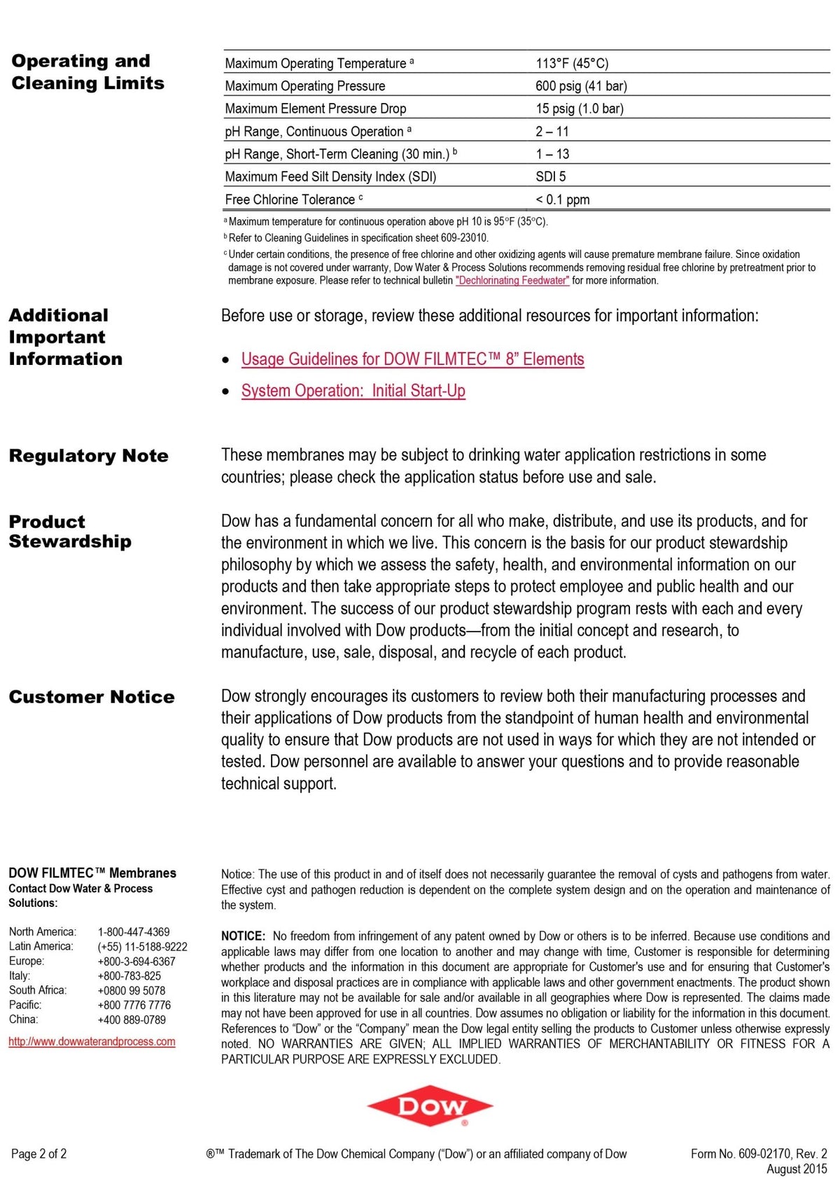 BW30XFR - 400/34i FilmTec™ DuPont / DOW Membranes - Hydrocomponents & Technologies Inc.