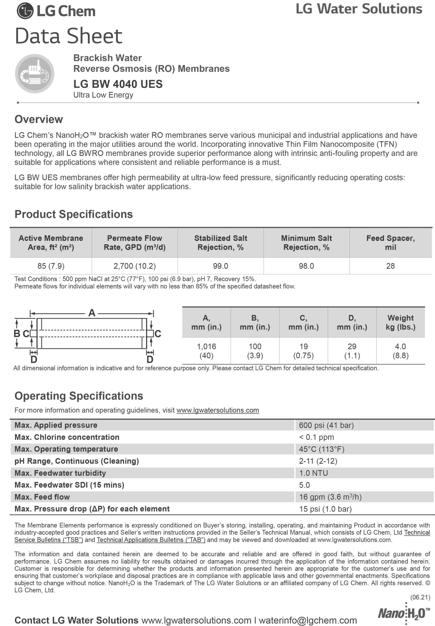 LG BW 4040 UES Data Sheet