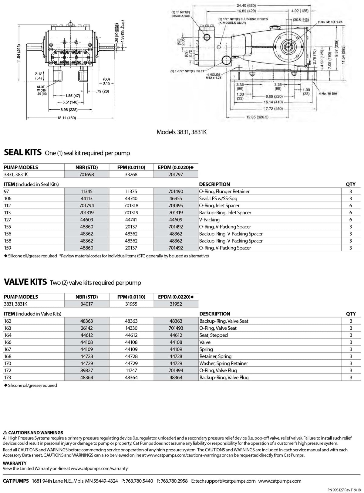 901400 CAT Pump Complete Head Manifold , fits Model 3831 , 316 Stainless Steel , Buna - N (NBR) Seals - Hydrocomponents & Technologies Inc.