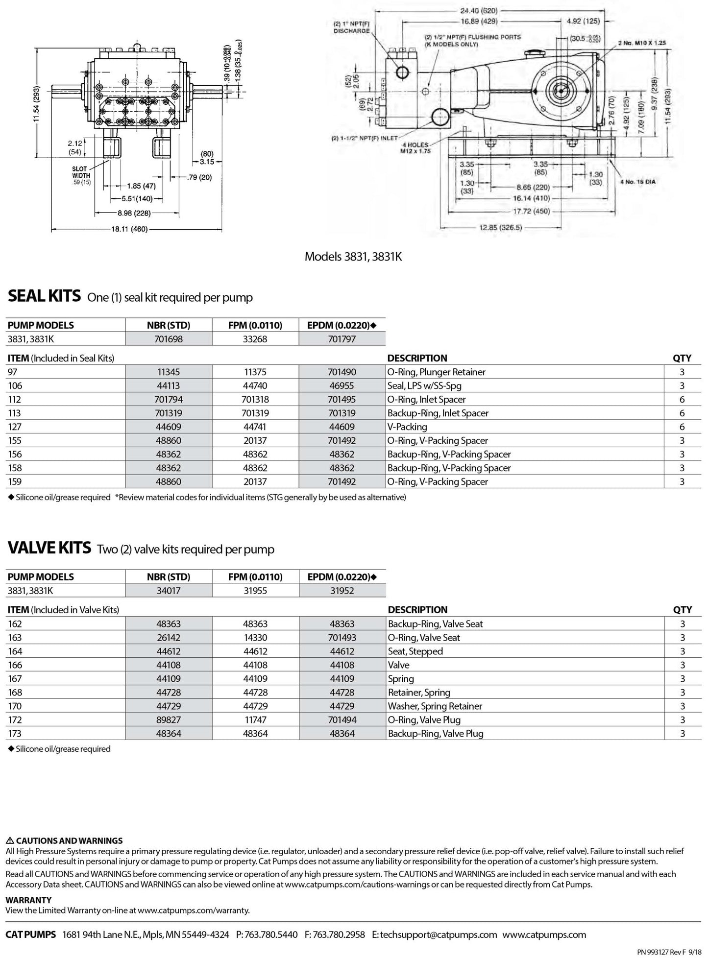 901400 CAT Pump Complete Head Manifold , fits Model 3831 , 316 Stainless Steel , Buna - N (NBR) Seals - Hydrocomponents & Technologies Inc.